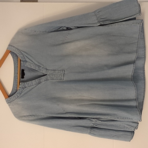 J Crew Lightly Distressed Peasant Cotton Boho Coastal Blouse Sz L - Picture 1 of 6